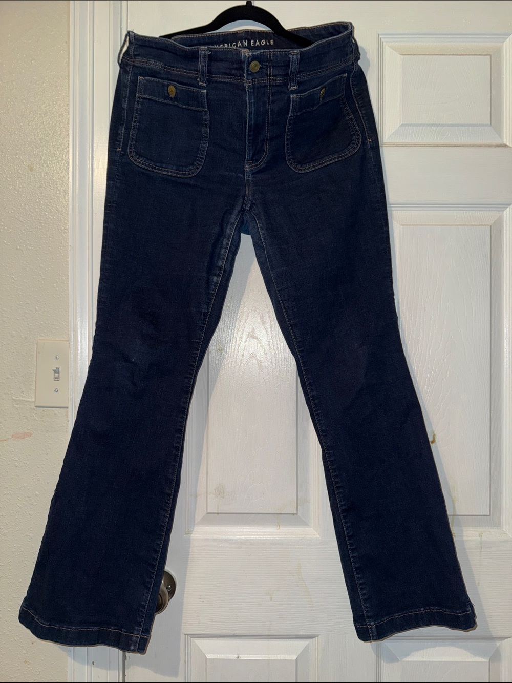 American Eagle Kick Boot Jeans Size 14 Regular Dark Wash Next Level Stretch